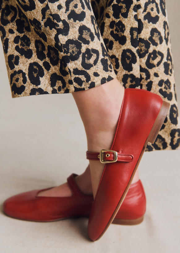 Valentin バレリーナ - スムースレッド - シープレザー - Sézane