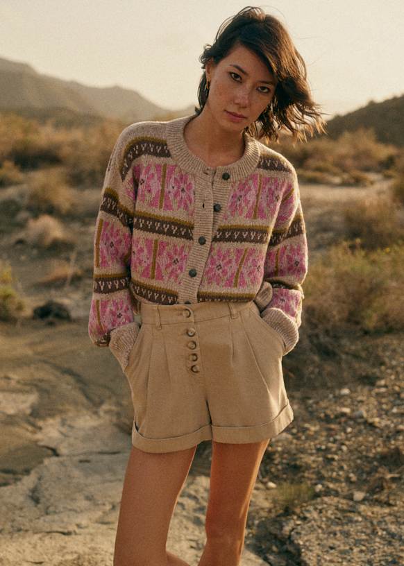 Antonin Cardigan - Beige Rose - Wool - Sézane