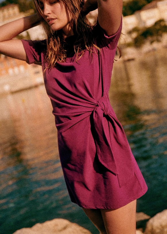 Robe Pippa courte Prune Coton Biologique Sézane