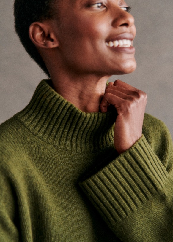 Paulie Dress - Perfect Green - Yak - Sézane