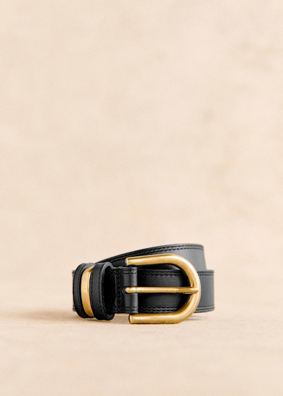 Taylor Belt - Smooth Black Heritage - Vegetable-tanned smooth cowhide  leather - Sézane