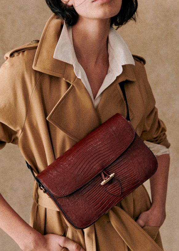 Tasche Milo Vintage Braun Echse Sezane