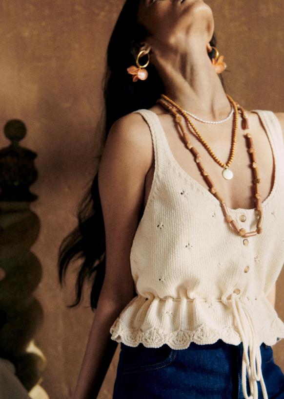 Giselle Top - Brick orange - Organic cotton - organic textile - Sézane