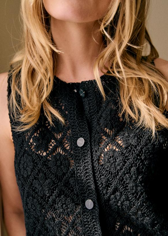 Ron Top - Ecru / Blue - Organic Cotton - Sézane