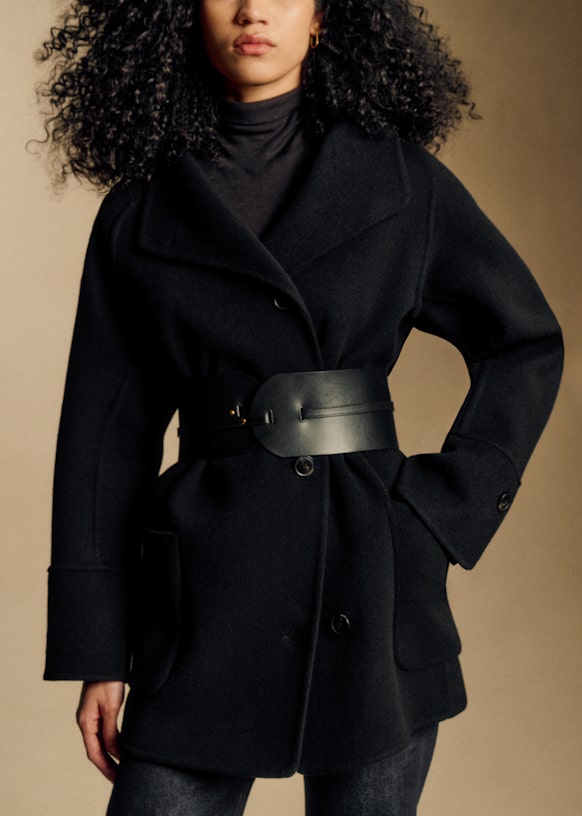 Rafael Coat - Black - Wool - Sézane