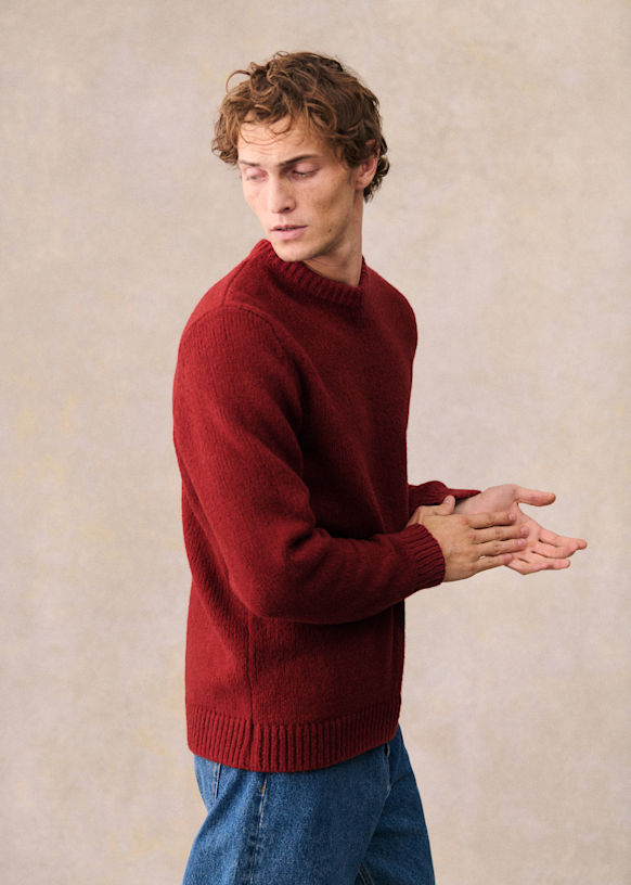 ウール100% ニット ハイブリッド フリース セーター 日本製 レッド SA raqpqz5snb61apl3efpm.jpg