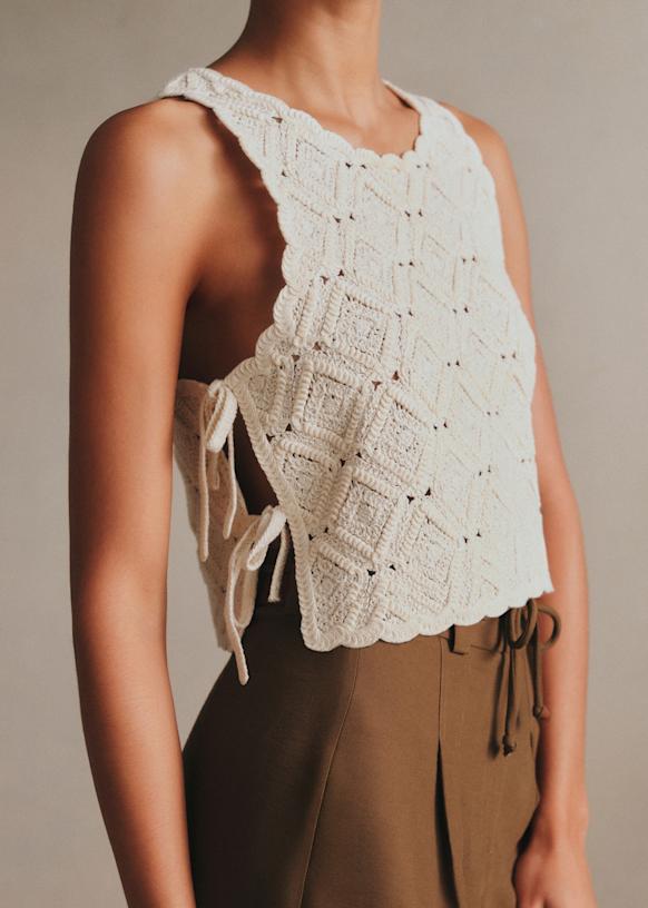Jacopo Blouse - Ecru Guipure Lace - Organic Cotton - Sézane