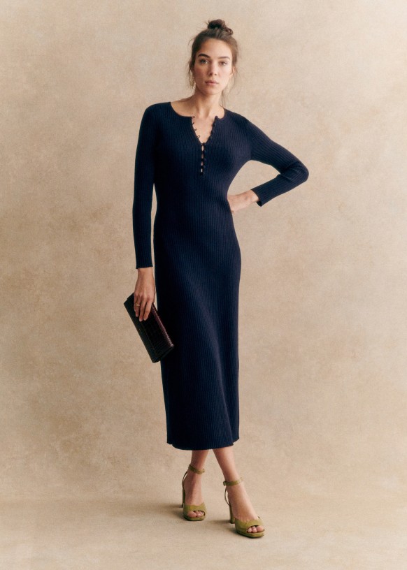 Abito Meryl Navy Lana merino Sezane