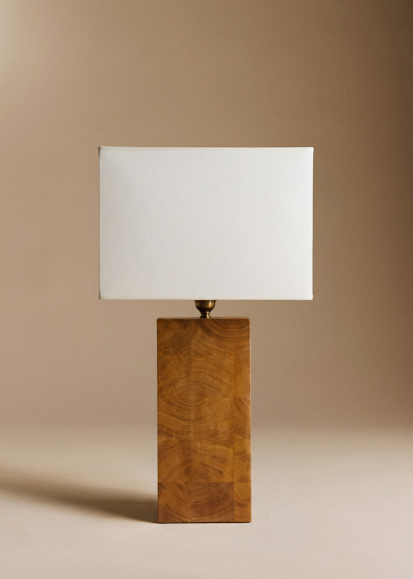Paire of lampes vintage in maqueterie of wood