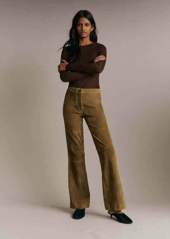 Danae Trousers - Bronze - Goat leather - Sézane