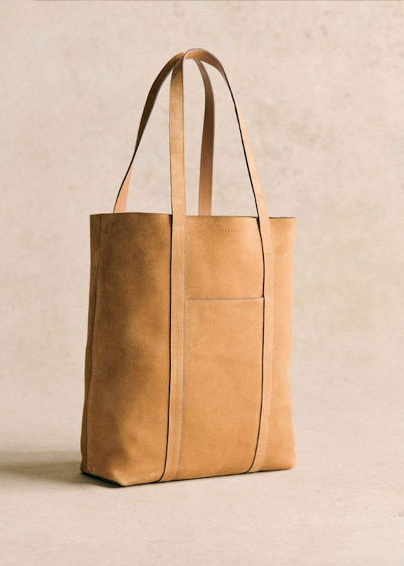 Camel leather tote hotsell