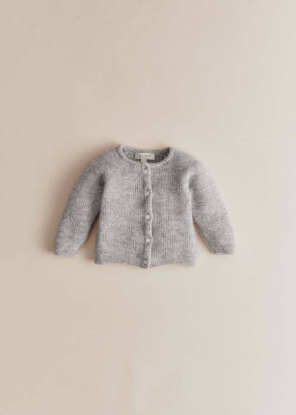 新品INNAT KID MOHAIR CARDIGAN Gray beige Gaspard Cardigan - 90's Pink - Super kid mohair - Sézane