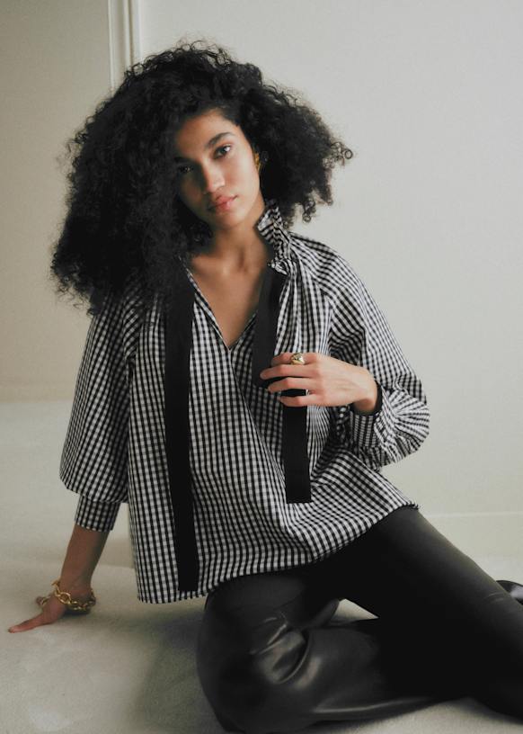 Hillis Shirt - Black with Sheer Stripes - Linen - Octobre Éditions