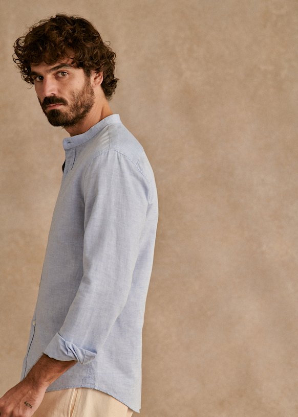 Cotton Linen Benny Shirt - Khaki Faded - Linen - Sézane