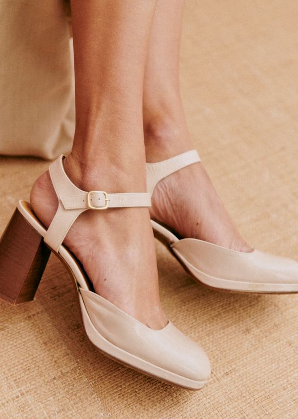 Alexane Mary Janes - White lacquer - Goat Leather - Octobre Éditions