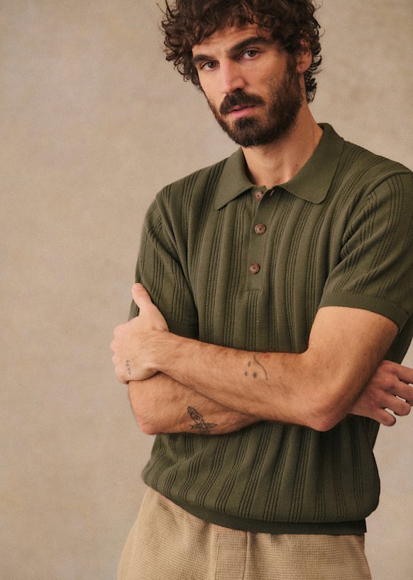 超安い品質 - Ecru - Polo Knit Rio Organic Sézane - textile organic - cotton フェイスパウダー