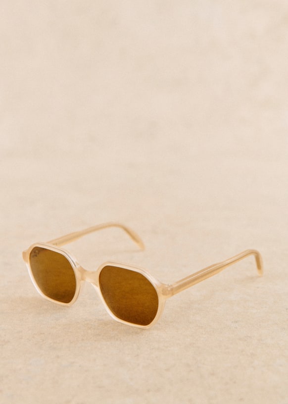 国内配送★SEZANE★Rita サングラス レトロな六角フレーム Rita Sunglassses - Milky beige - Sézane