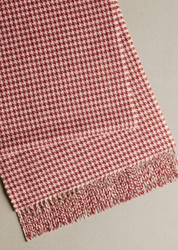 Seraphine Scarf - Burgundy Houndstooth - Virgin wool - Sézane