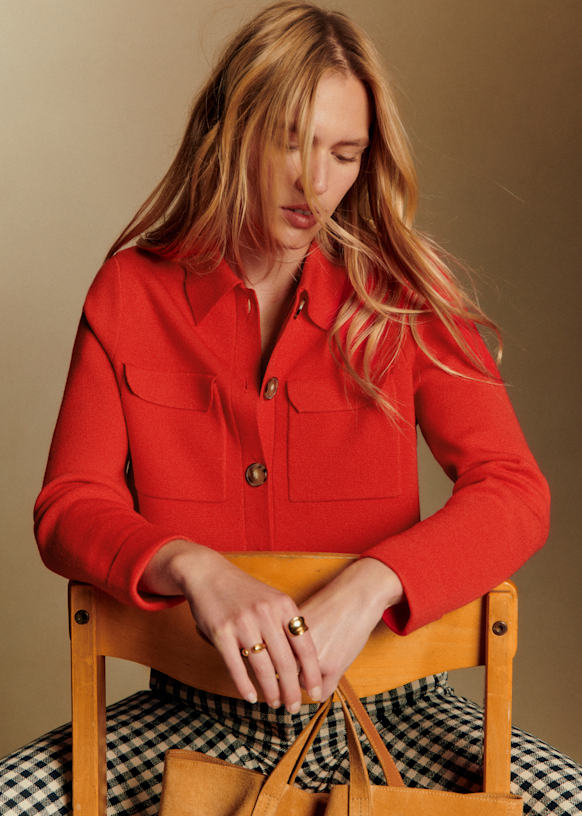 Sezane セザンヌ ニットカーディガンBetty Betty カーディガン - ホワイト - メリノウール - Sézane