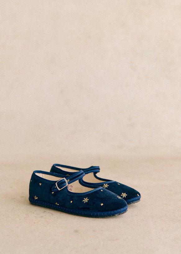 驚きの値段での商品をすべて バレリーナ - ゴールドフローラル刺繍 - Venezia Vibi x Sézane 靴