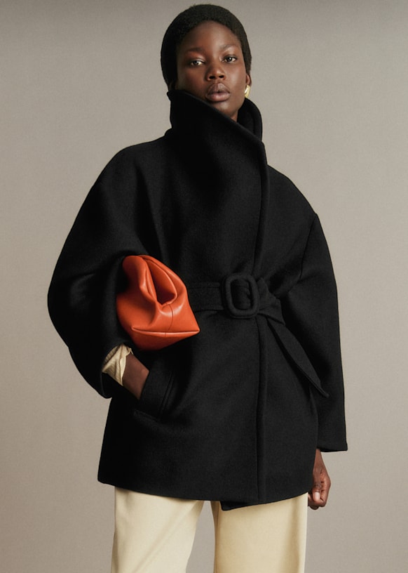 Fernand Coat - Black - Wool - Sézane