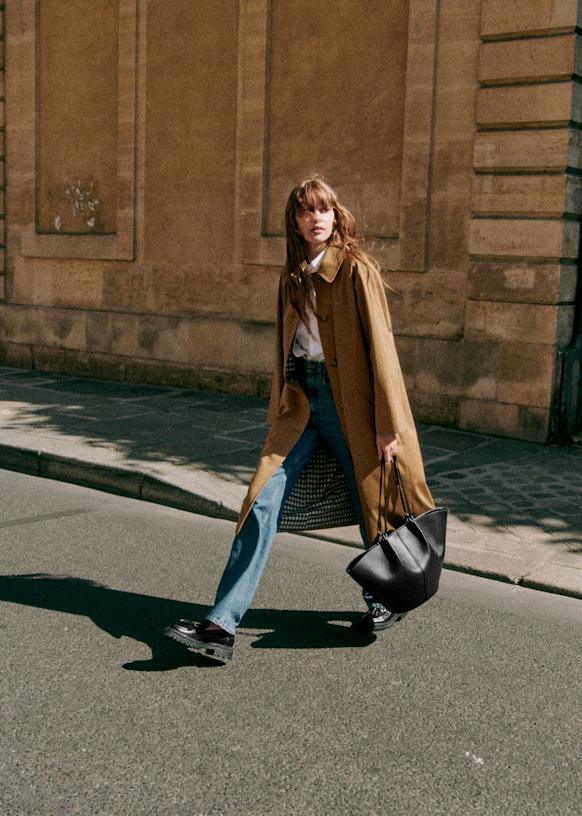 美品SEZANE - Clydeトレンチ キャメル Clyde Coat - Camel - Organic Cotton - Sézane
