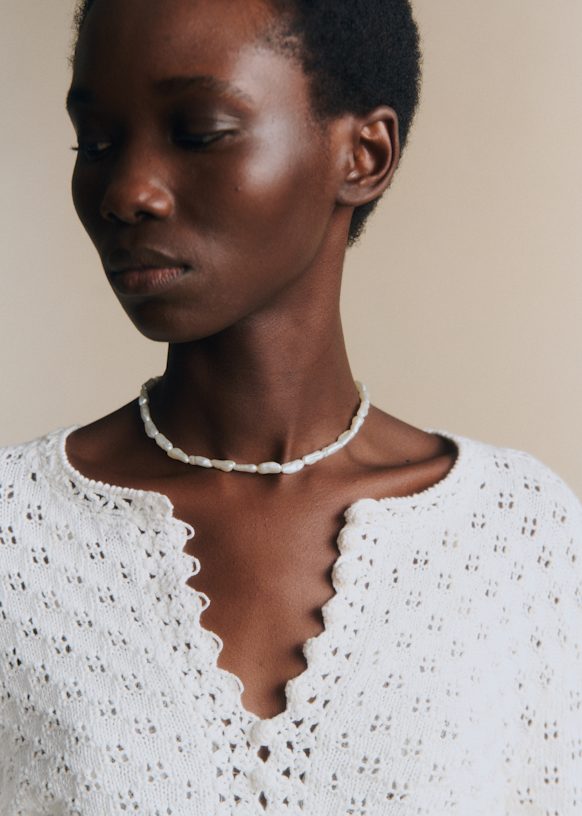 Ludmilla Necklace - Mother-of-pearl Pendant - Resin - Sézane