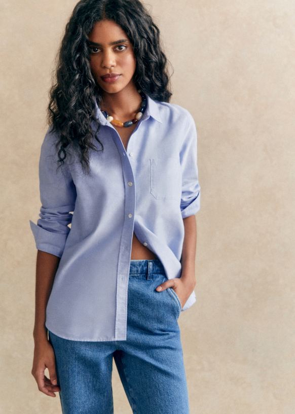 Tomboy Shirt Blue Organic Cotton Sezane