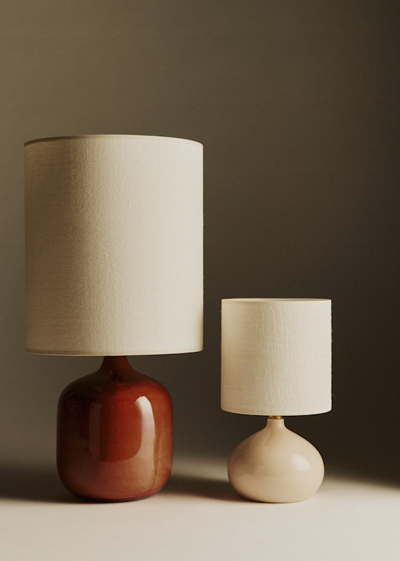 Traviata Table Lamp - Moka - Banjo lampshade - Octobre Éditions