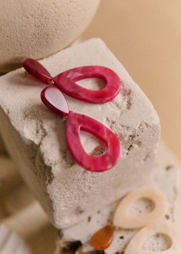 Lola Earrings - Sézane x Momonì - Fuschia / Multicoloured