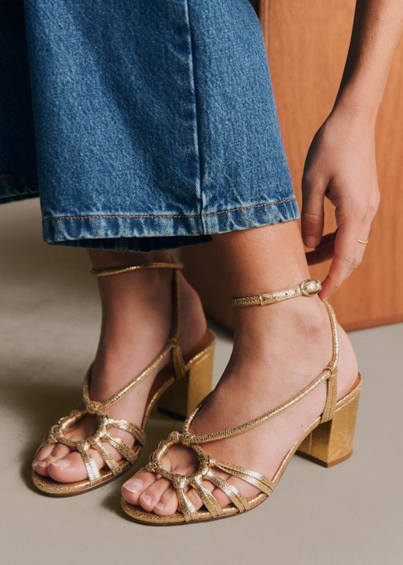 Gloria Sandals - Smooth Gold - Goat Leather - Sézane