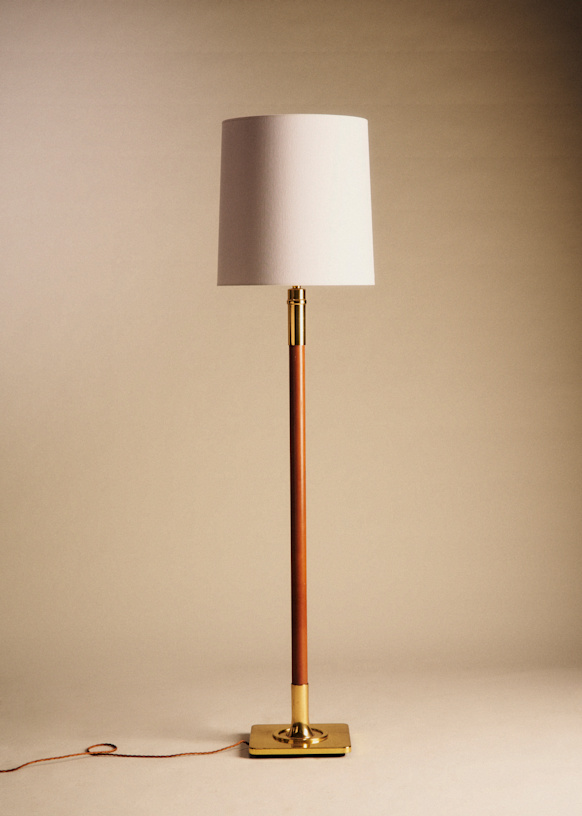 Lampadaire vintage in wood base brass