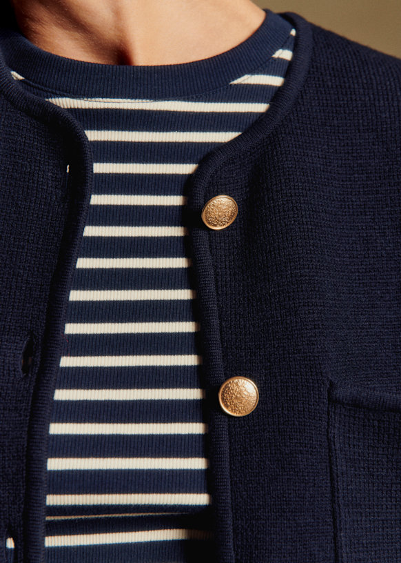 Jules カーディガン - ネイビー - メリノウール - Sézane