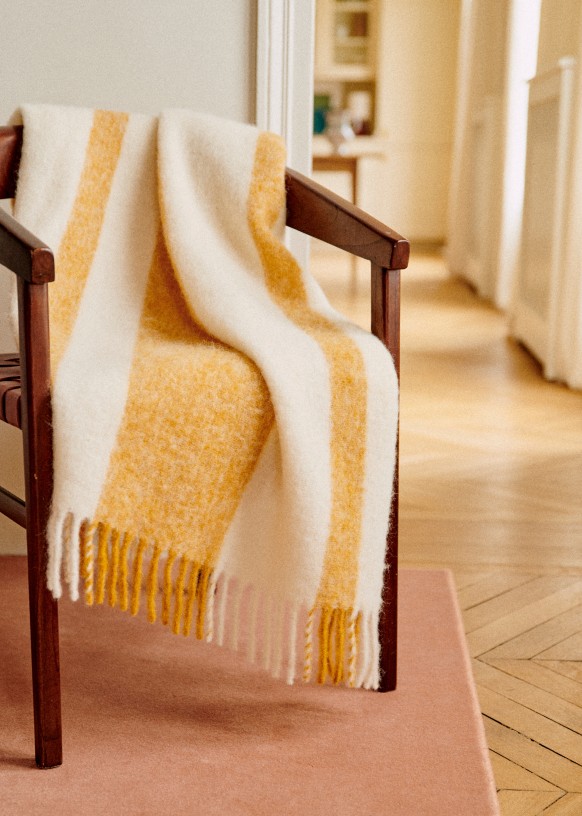 Butter yellow throw sale blanket