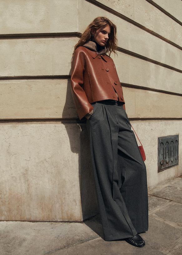 Aldo Trousers - Navy - Wool - Sézane