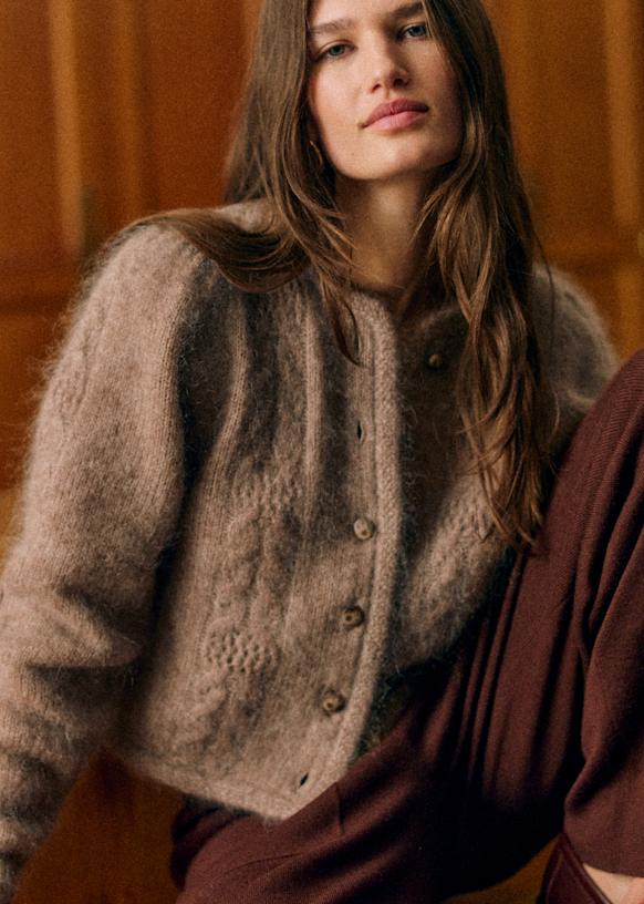 Gilet Evy Ecru Kid mohair Sezane