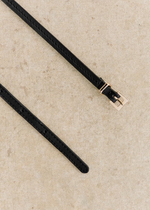 Anemone Belt - Smooth Black Heritage - Bovine vegetable tanned leather -  Sézane