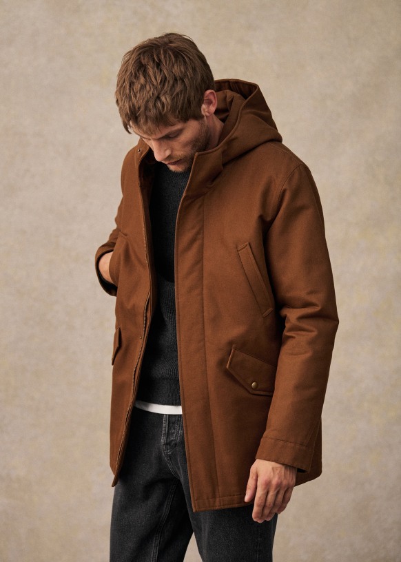 Parka marron clair homme top