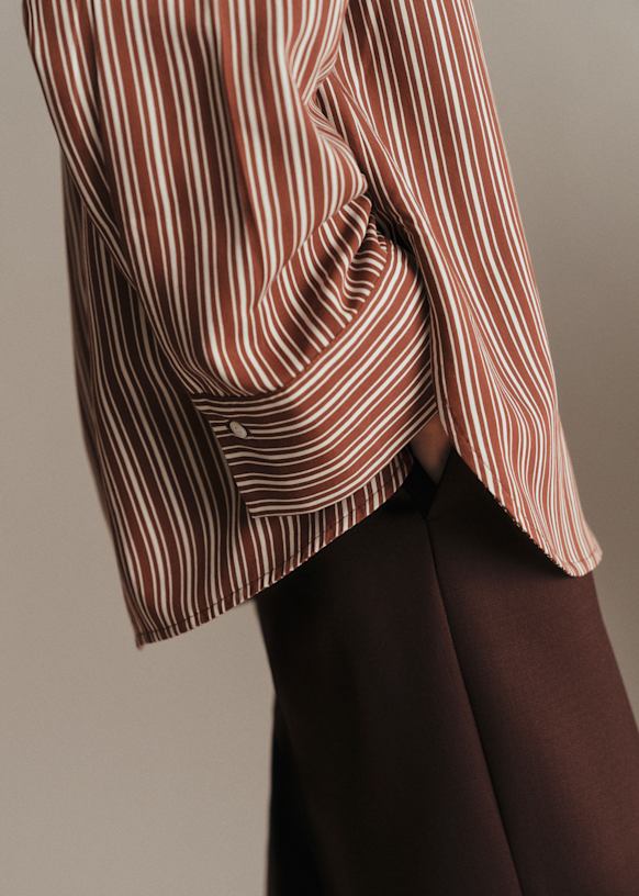 Jade Shirt - Blue / Cream / Burgundy Stripes - Organic cotton 