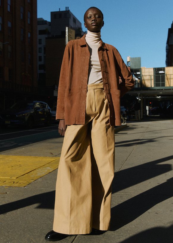 Willジャケット - キャメルスエード - ゴートレザー - Sézane