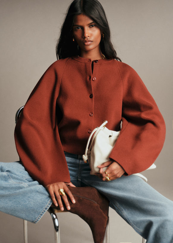 Anne Cardigan - Terracotta - Merino Wool - Sézane