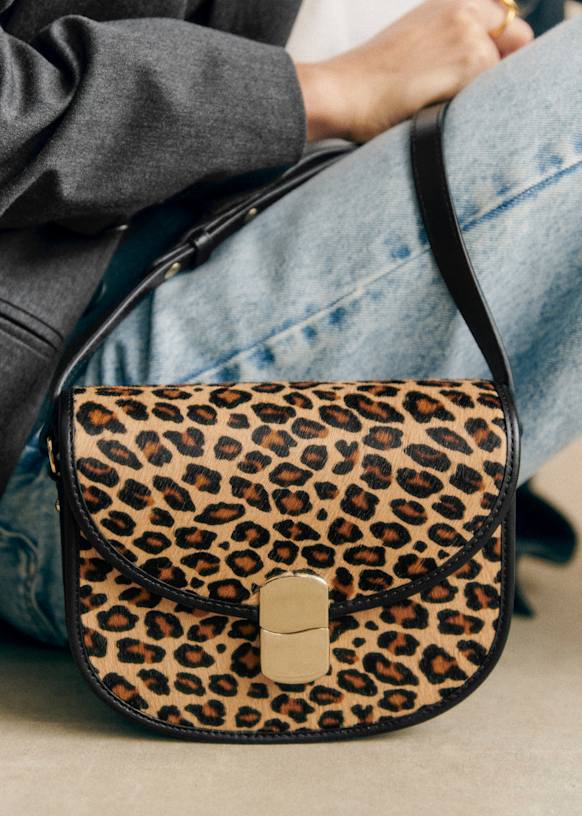 海外輸入 インボイス Claude Sézane - leather Bovine - Leopard - Bag バッグ