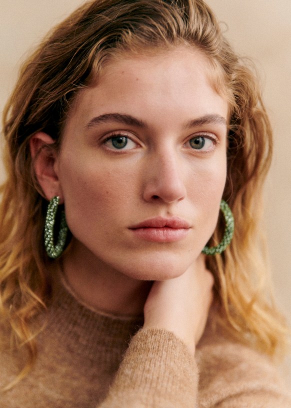 Athena Earrings Green Glass Sézane