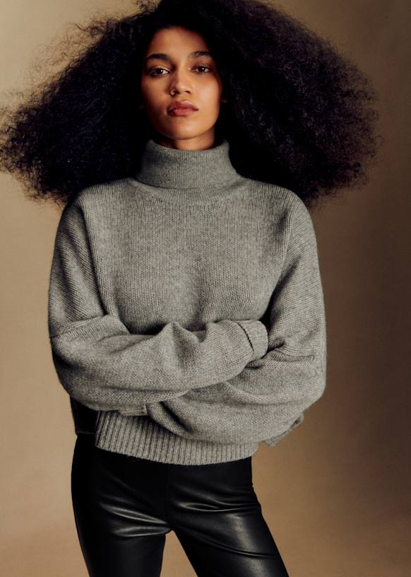 Soren Jumper - Mottled Grey - Yak Wool - Sézane