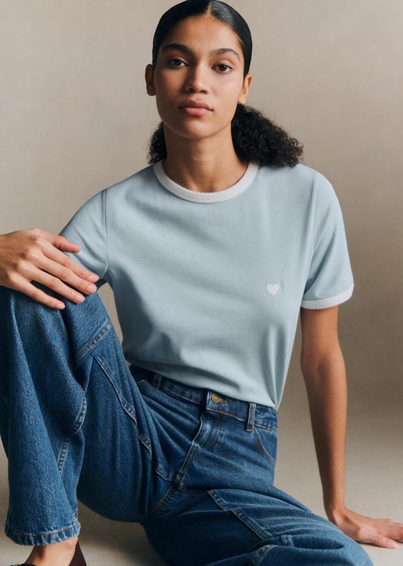 Nolan T-Shirt - Cream/ Navy - Organic cotton - organic textile