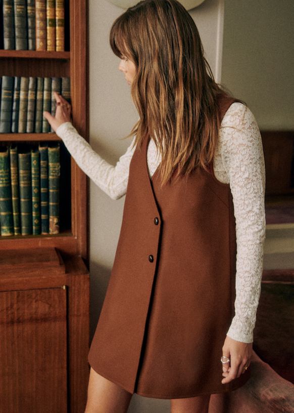 Natty Dress - Brown - Virgin wool - Sézane Natty Dress - Brown - Virgin wool - Sézane