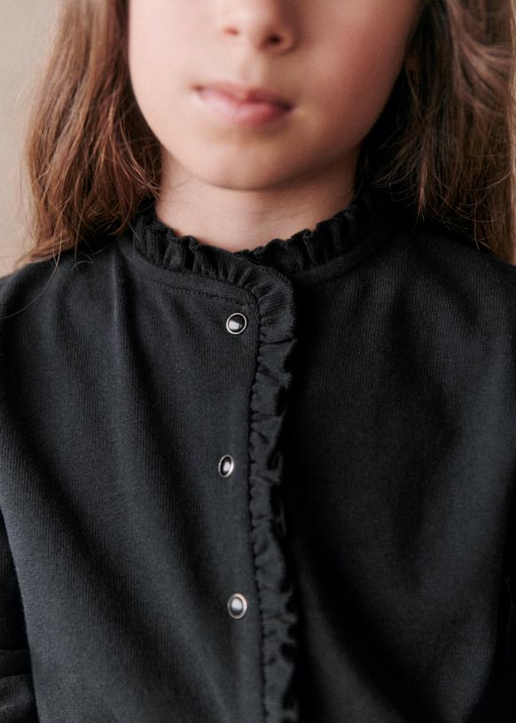 Maëlle Cardigan - Black - Organic cotton - organic textile - Sézane