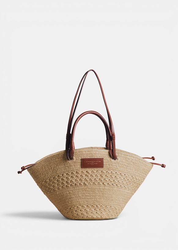 Justine Basket Bag - Raffia Heart Embroidery - Raffia - Sézane