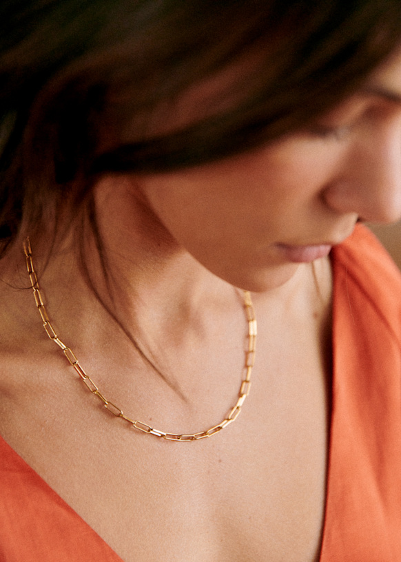 [SEZANE] 「Irma」リンクチェーンネックレス Irma Link Chain - Gold - Brass - Sézane