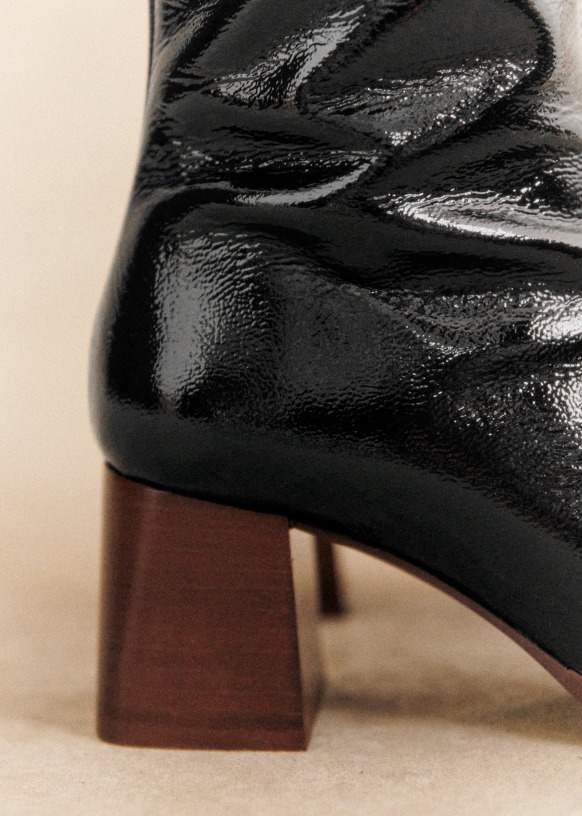 Black open ankle boots shop